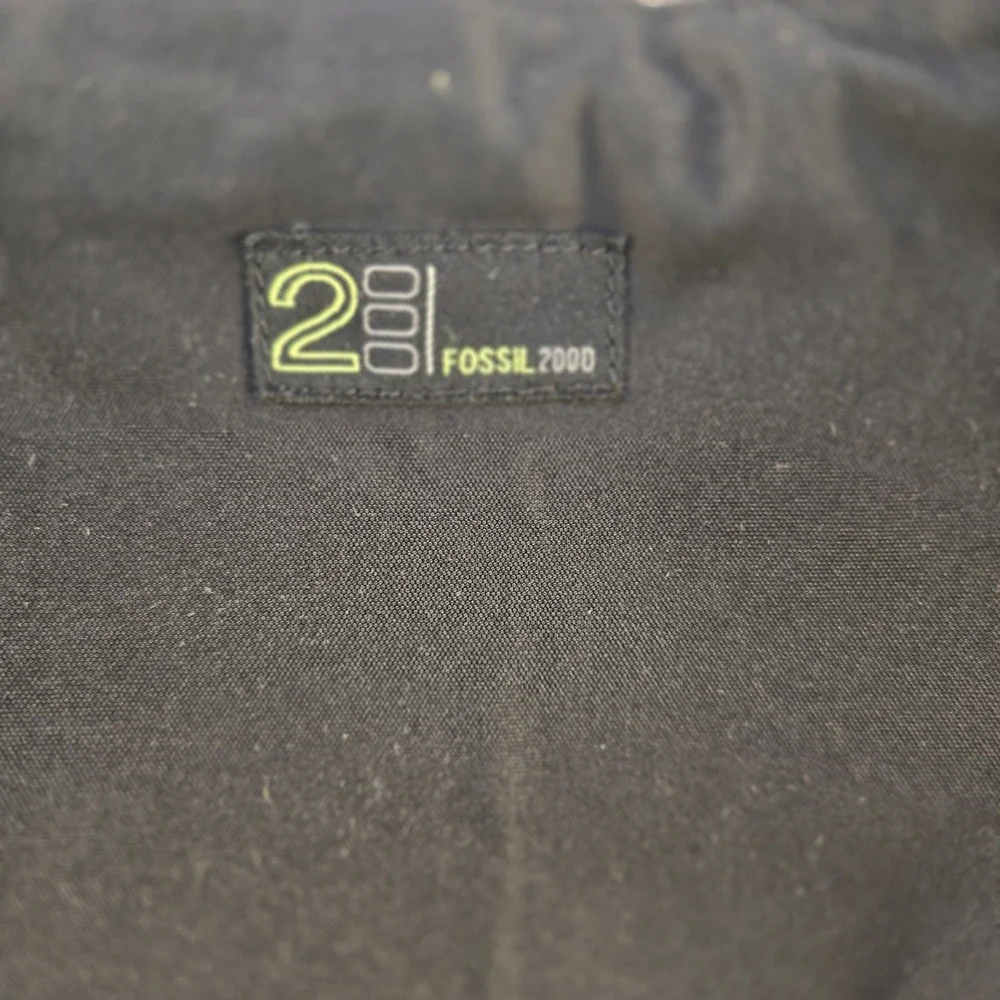 Fossil‎ 2000 Vintage Black Canvas Messenger Bag Leather Strap Crossbody Y2K